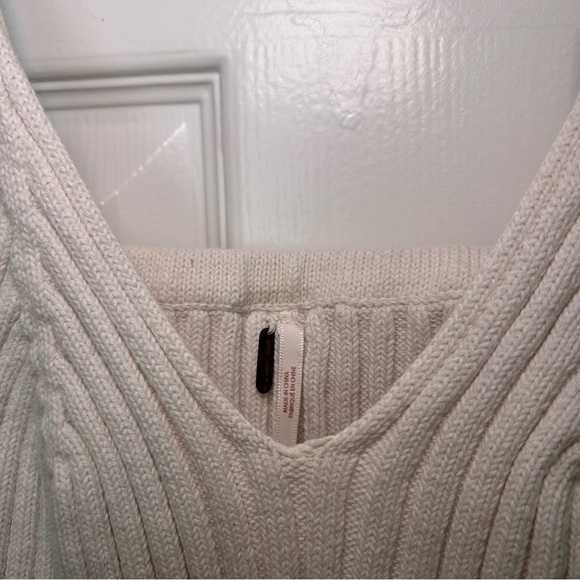 Free People Cream Ribbed Crop Top - Picture 3 of 4